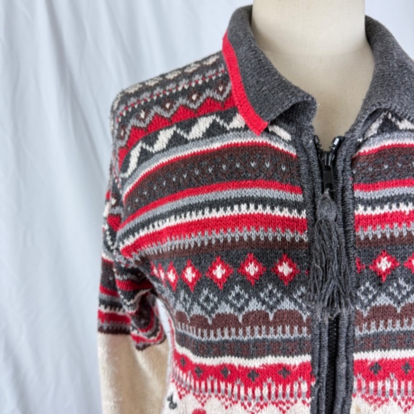 Vintage 1996 SML Sport Sweater S/M Jacket w Mitten Pockets Front Zipper Cardigan - Picture 9 of 15